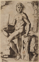KG 00003
<br/>
Zittende man met fluit
<br/>
<em>Raimondi, Marcantonio (ca. 1480-1527/34)</em>